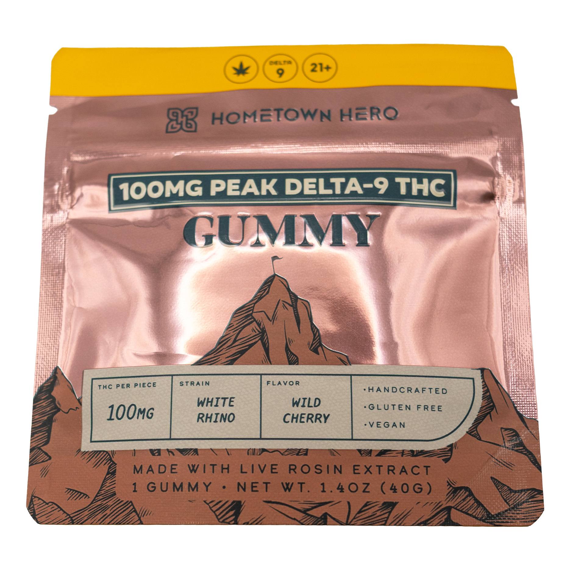 Hometown Hero D9 100mg gummy wild cherry